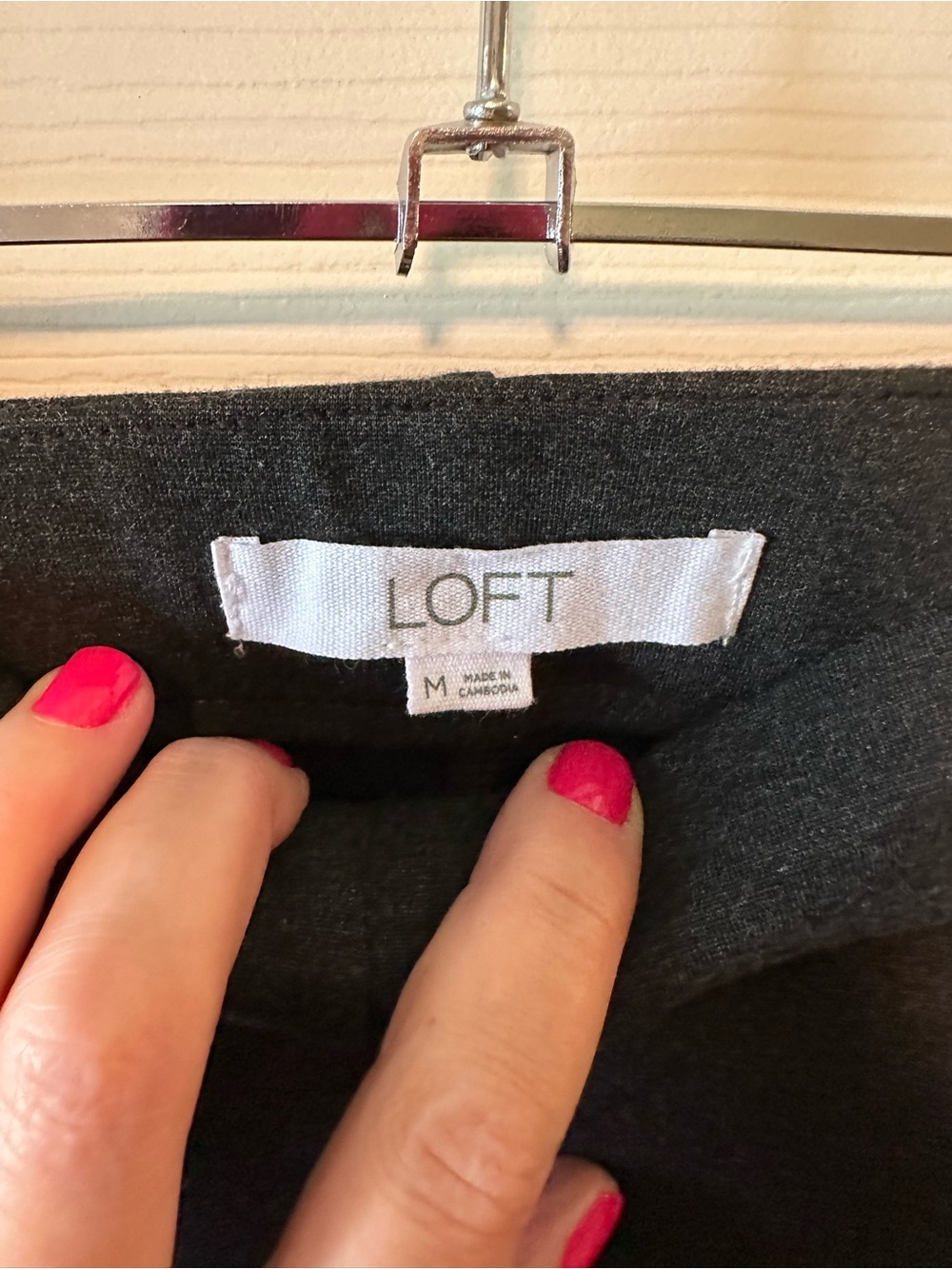 LOFT Dark Gray Wide Leg Dress Pants - Picture 2 of 3